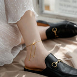 Adjustable Ankle Bracelet Snake Chain Foot Chain Beads Jewelry Gift