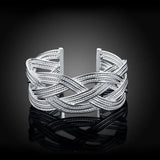925 Silver Web Open Cuff Bracelets for Women