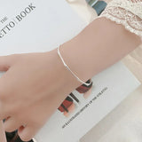 925 Sterling Silver Women Cuff Bracelet Bamboo Shape