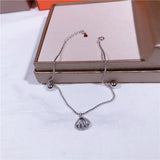 Shell Pendant Anklet 925 Sterling Silver Ankle Bracelet