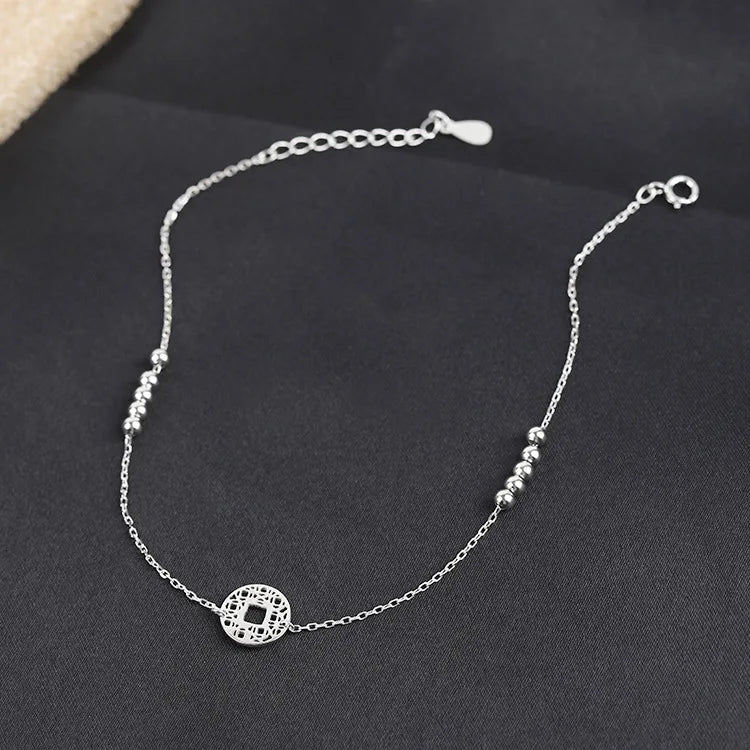 925 Sterling Silver Anklet for Women Statement Anklet