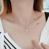 925 Silver Women Pendant Choker Necklace