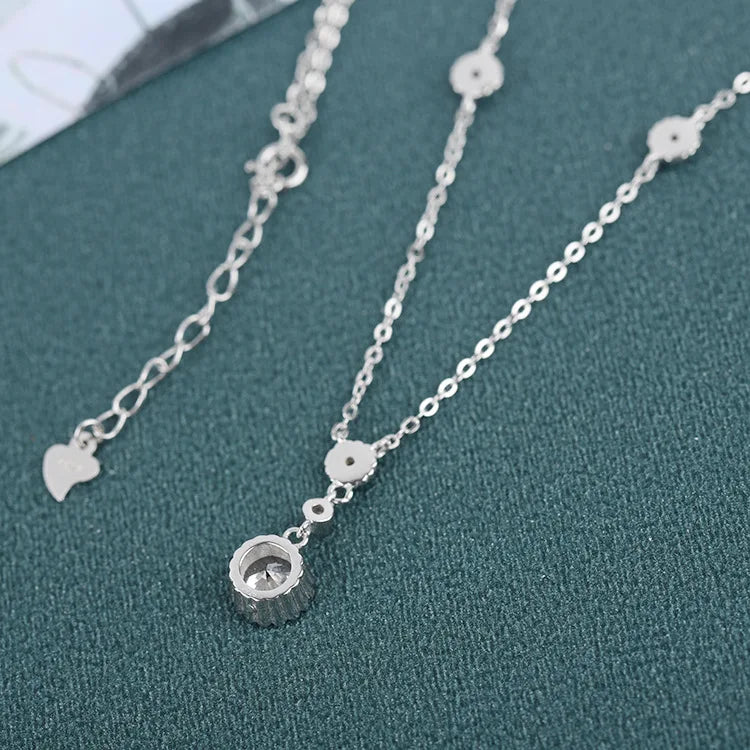 925 Silver Women Pendant Choker Necklace