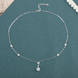 925 Silver Women Pendant Choker Necklace