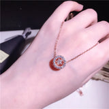 Women 925 Silver Necklace with Zircon Pendant