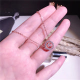 Women 925 Silver Necklace with Zircon Pendant