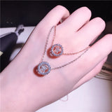 Women 925 Silver Necklace with Zircon Pendant