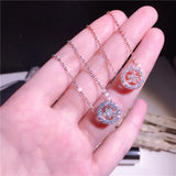 Women 925 Silver Necklace with Zircon Pendant