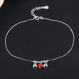Heart Shape Anklet 925 Sterling Silver Women