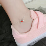 Heart Shape Anklet 925 Sterling Silver Women