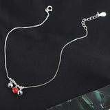 Heart Shape Anklet 925 Sterling Silver Women