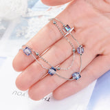 Double Layer Square Candy Crystal Bracelet 925 Silver Hand Jewelry