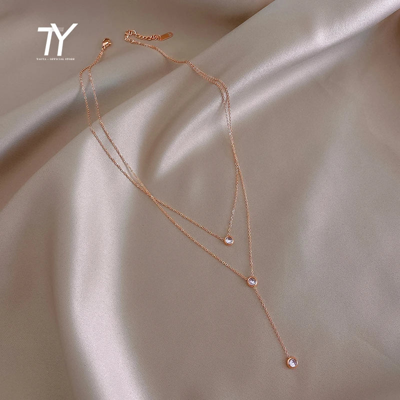 Titanium Steel Rose Necklace Jewelry for Women