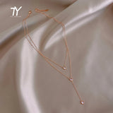 Titanium Steel Rose Necklace Jewelry for Women