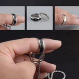 Double Ring Titanium Steel Necklace for Men Women Letter Hip Hop Personality