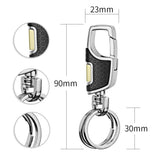 Double Switch Keychain Metal Rotatable Key Holder Rings Men's Car Keyring