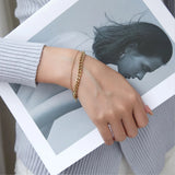 Hip-hop Double-layer Bracelet Titanium Steel Plated