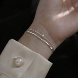 Double-layer Beaded Flash Bracelet Small Fresh Ins Jewelry