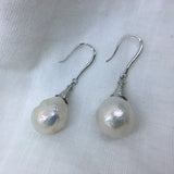 Freshwater Pearl Silver Drop Earrings for Women