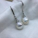 Freshwater Pearl Silver Drop Earrings for Women