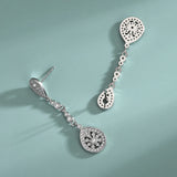 Long Tassel Earrings S925 Sterling Silver with Micro-Encrusted Zirconia