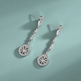 Long Tassel Earrings S925 Sterling Silver with Micro-Encrusted Zirconia