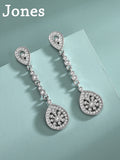 Long Tassel Earrings S925 Sterling Silver with Micro-Encrusted Zirconia