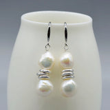Baroque Freshwater Pearl Silver Earrings