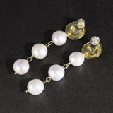 Baroque Pearl Drop Earrings 925 Sterling Silver Jewelry