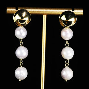 Baroque Pearl Drop Earrings 925 Sterling Silver Jewelry