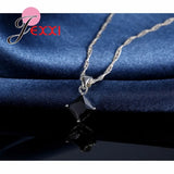 Crystal Necklace Set 925 Sterling Silver Wedding Bridal Jewelry