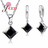 Crystal Necklace Set 925 Sterling Silver Wedding Bridal Jewelry