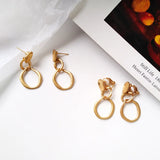 Metal Round Clip Earrings No Piercing Required