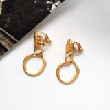 Metal Round Clip Earrings No Piercing Required