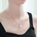 Zircon Flower Pearl Necklace 925 Silver Chain