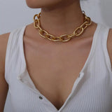 Cuban Metal Stubby Clavicle Necklace Retro Charm Jewelry
