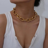 Cuban Metal Stubby Clavicle Necklace Retro Charm Jewelry