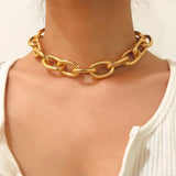 Cuban Metal Stubby Clavicle Necklace Retro Charm Jewelry