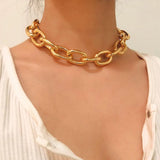 Cuban Metal Stubby Clavicle Necklace Retro Charm Jewelry