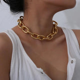 Cuban Metal Stubby Clavicle Necklace Retro Charm Jewelry