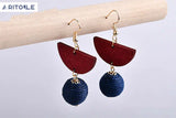 Geometric Wood Round Semicircle Earring DIY Material