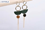 Geometric Wood Round Semicircle Earring DIY Material