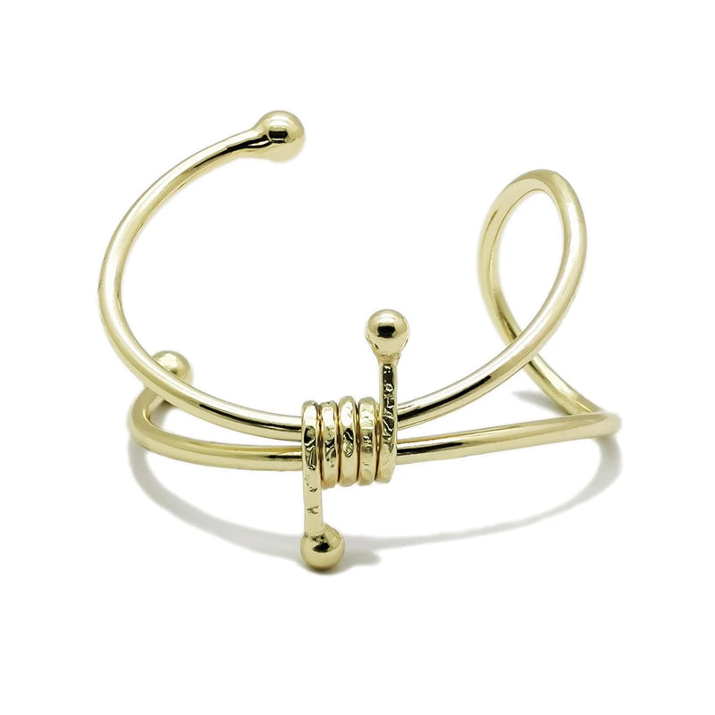 Metal Knot Cuff Bangles For Women Statement Open Alloy Bracelet