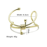 Metal Knot Cuff Bangles For Women Statement Open Alloy Bracelet