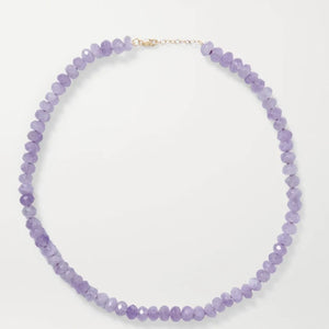 Faceted Purple Beads Necklaces For Women Natural Stone Chokers