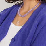 Faceted Purple Beads Necklaces For Women Natural Stone Chokers