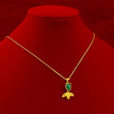 Green Chalcedony Goldfish Pendant Necklace for Women