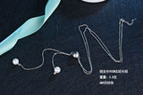 925 Silver Necklace Pearl Sweater Long Chain Necklaces For W