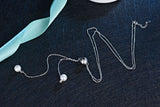 925 Silver Necklace Pearl Sweater Long Chain Necklaces For W