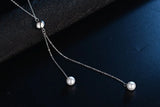 925 Silver Necklace Pearl Sweater Long Chain Necklaces For W